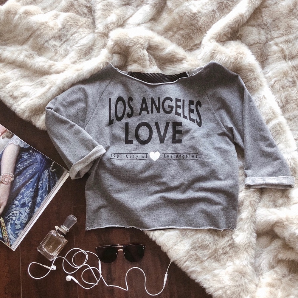 Gray Long Sleeve Top